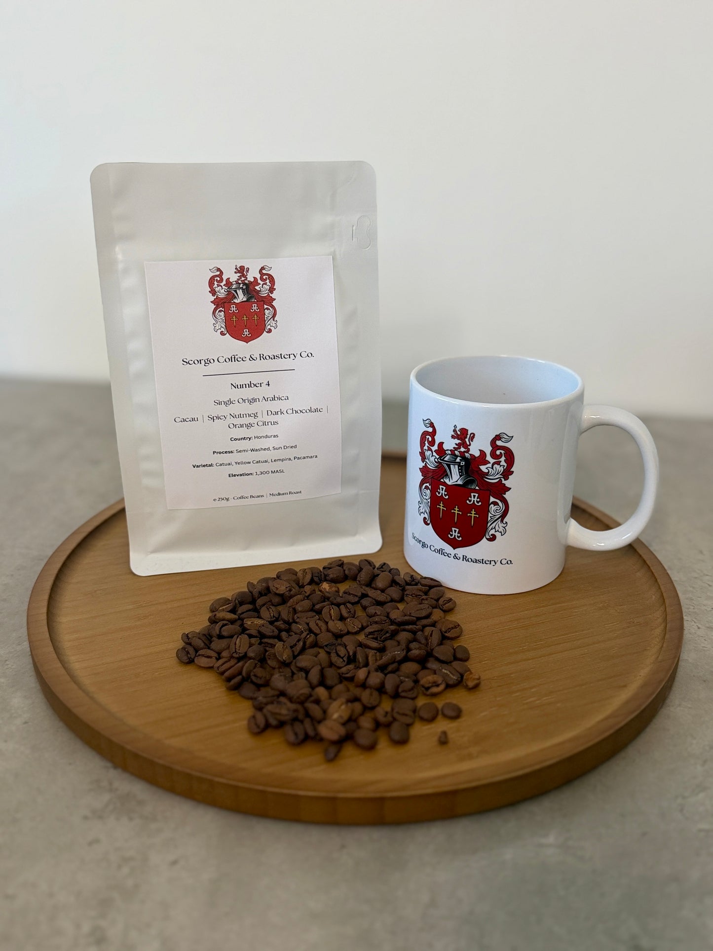 Scorgo coffee number 4 coffee beans. Medium roast single origin arabica whole coffee beans. Freshly roasted at our UK-based family run roastery.