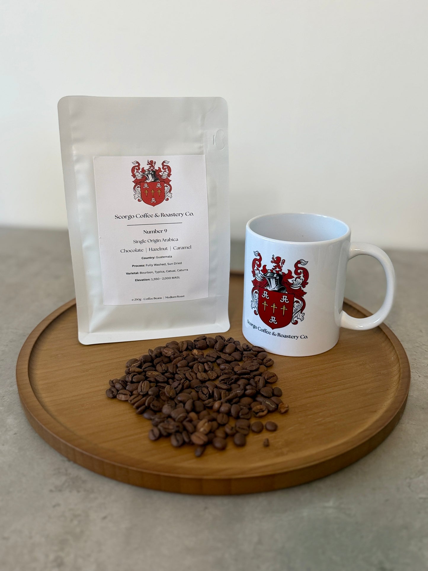 Scorgo coffee number 9 coffee beans. Medium roast single origin arabica whole coffee beans. Freshly roasted at our UK-based family run roastery.