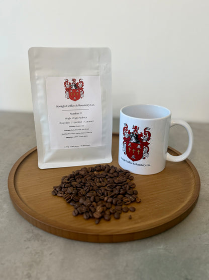 Scorgo coffee number 9 coffee beans. Medium roast single origin arabica whole coffee beans. Freshly roasted at our UK-based family run roastery.