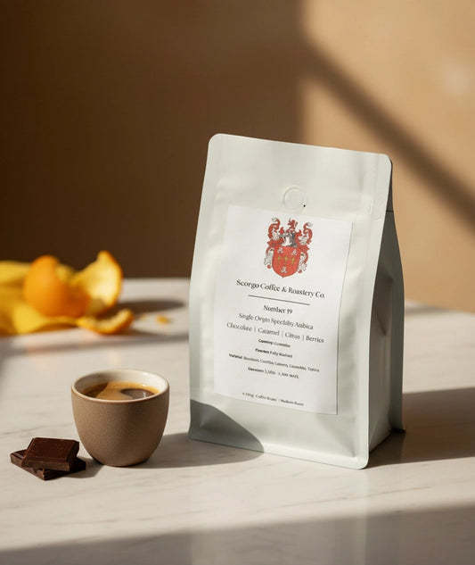 Scorgo Coffee & Roastery Co. Specialty coffee roasters in the UK. Scorgo Number 19. Chocolate, Caramel,Citrus